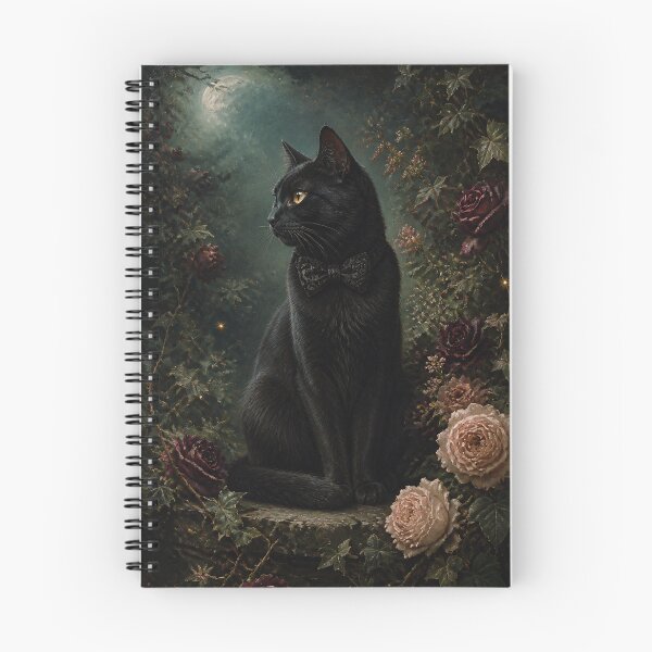 Item preview, Black Cat in Burgundy Roses designed and sold by The-Art-of-D.