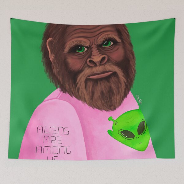 Item preview, Bigfoot Cryptid Aliens designed and sold by Chelseigh Rae Artistry.