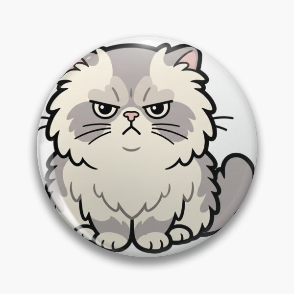 Aperçu de l'œuvre Chat persan grincheux à face plate, agacé et duveteux créée et vendue par NeonNerd Studio.