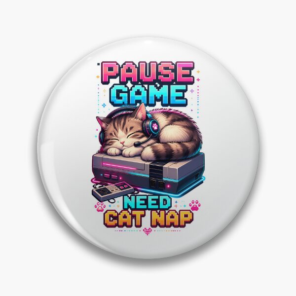 Item preview, Pause Game Need Cat Nap | Retro Gamer Cat & Arcade designed and sold by Dazzle-Sizzle.