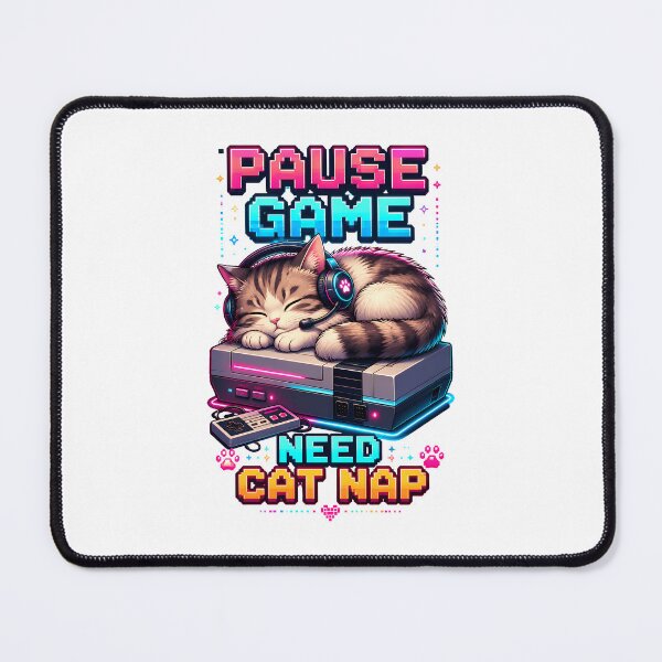 Item preview, Pause Game Need Cat Nap | Retro Gamer Cat & Arcade designed and sold by Dazzle-Sizzle.