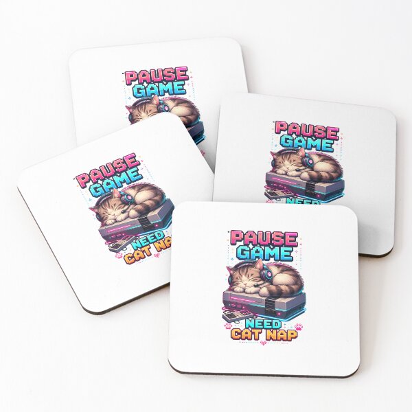 Item preview, Pause Game Need Cat Nap | Retro Gamer Cat & Arcade designed and sold by Dazzle-Sizzle.