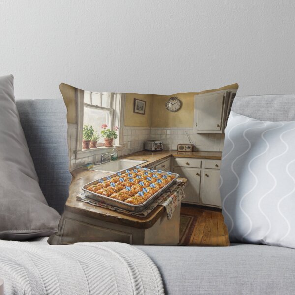 Item preview, Tray Of Greek Baklava With Greek Flags designed and sold by Home Decor Art.