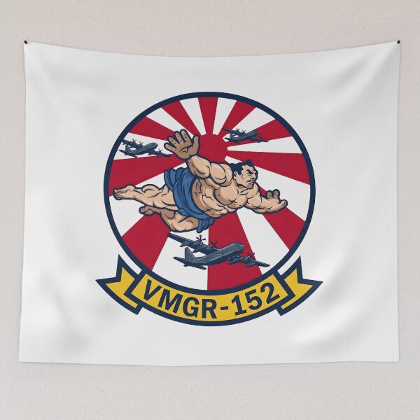 Item preview, US Marine Corps VMGR-152 "Sumos" Flying Sumo Insignia Patch designed and sold by CharlieDesings.