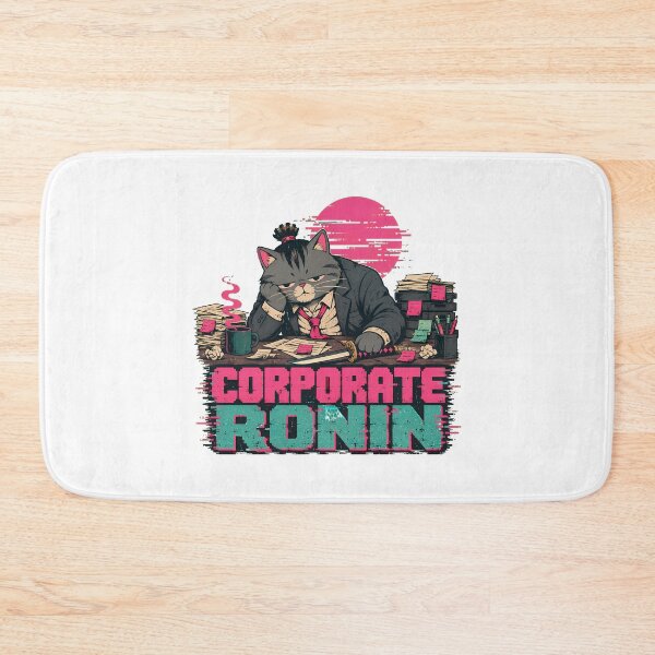 Item preview, Corporate Ronin Cat Synthwave Burnout Office Humor designed and sold by chattsuede.