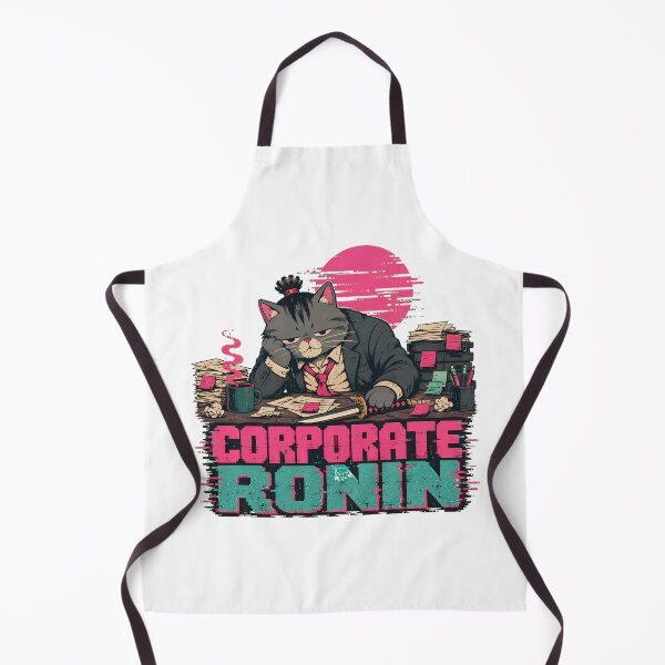 Item preview, Corporate Ronin Cat Synthwave Burnout Office Humor designed and sold by chattsuede.