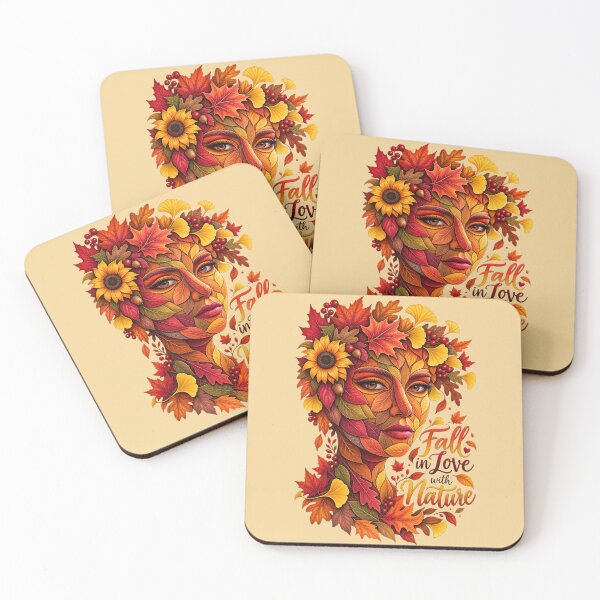 Item preview, Fall in Love with Nature Autumn Leaves Face Portrait Art designed and sold by Evelashop.