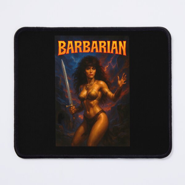 Item preview, Sword-Wielding Female Warrior in Volcanic Landscape designed and sold by BREAK-E5.