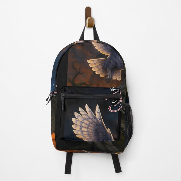 Item preview, Barn Owl Flying Over Dark Castle at Sunset designed and sold by BREAK-E5.