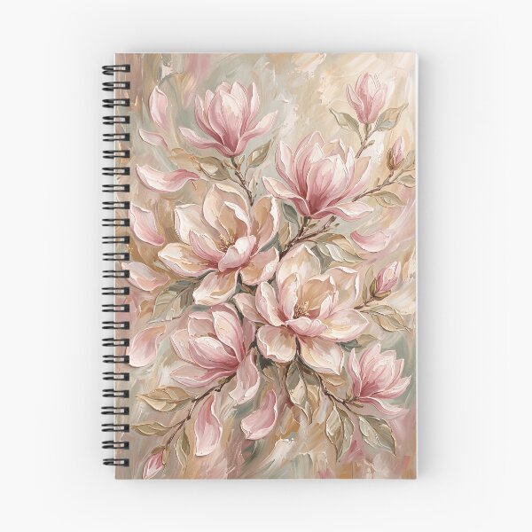Item preview, Petals in Pastels — Pink Magnolia Oil Painting Wall Art Print designed and sold by PickyAura.
