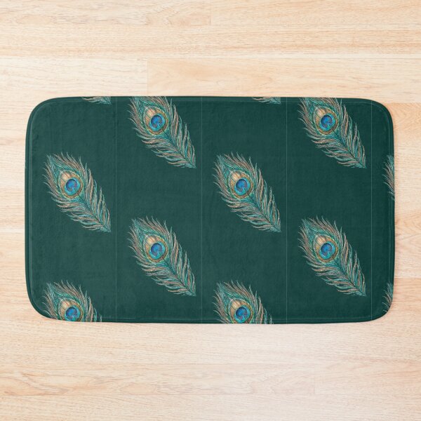 Item preview, Peacock Feather – Watercolor Jewel Tone Art on Green designed and sold by FawnFeatherCo.