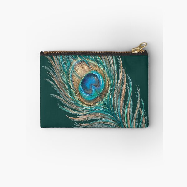 Item preview, Peacock Feather – Watercolor Jewel Tone Art on Green designed and sold by FawnFeatherCo.