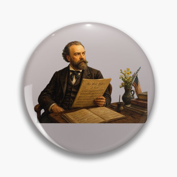 Item preview, Bohemian Soul: Antonín Dvořák Vintage Oil Painting - New World Harmonies designed and sold by DoReMiStudio.