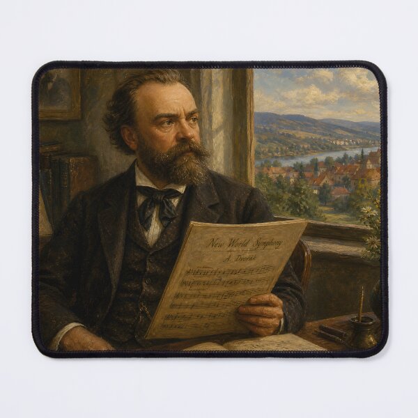 Item preview, Bohemian Soul: Antonín Dvořák Vintage Oil Painting - New World Harmonies designed and sold by DoReMiStudio.