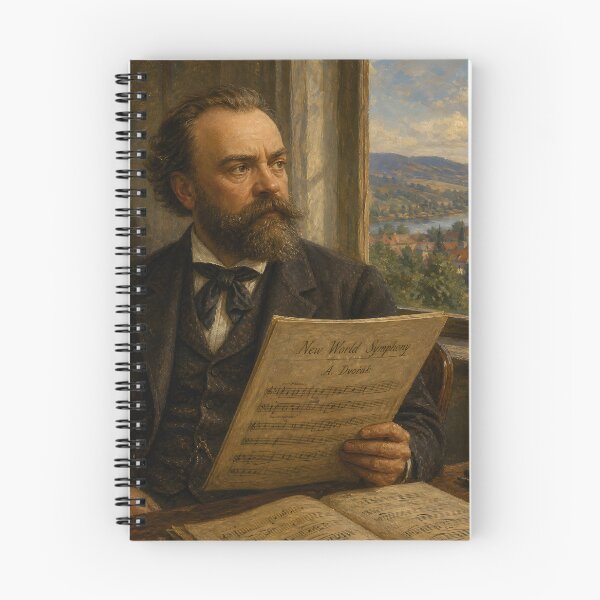 Item preview, Bohemian Soul: Antonín Dvořák Vintage Oil Painting - New World Harmonies designed and sold by DoReMiStudio.