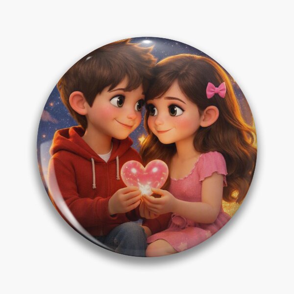Item preview, “Pareja romántica en la luna – Arte 3D estilo Pixar” designed and sold by yuliettestore.