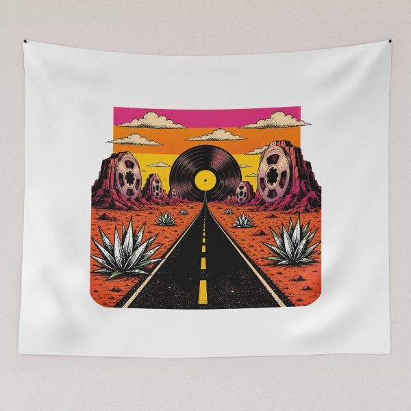 Item preview, Psychedelic Vinyl Desert Highway Sunset Road Trip designed and sold by chattsuede.