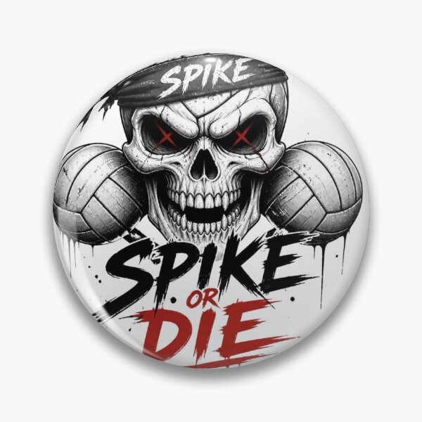 Item preview, Spike Or Die Volleyball Skull designed and sold by redblink store.