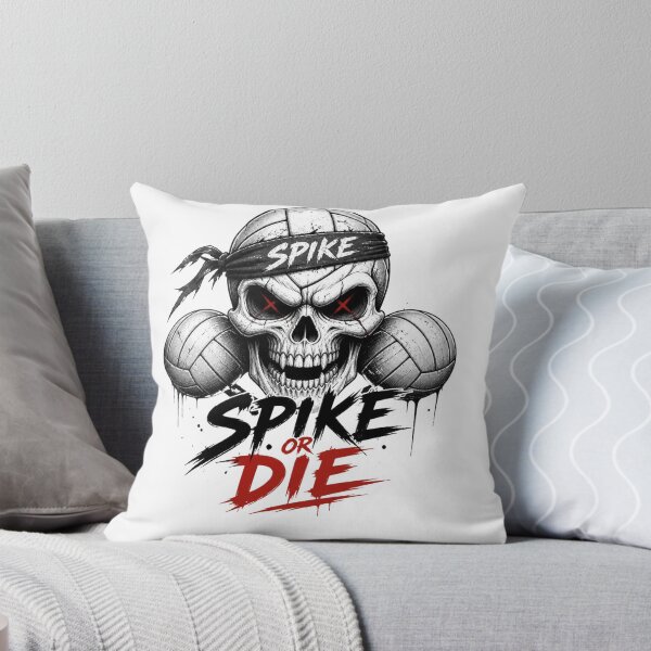 Item preview, Spike Or Die Volleyball Skull designed and sold by redblink store.