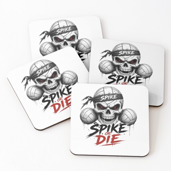Item preview, Spike Or Die Volleyball Skull designed and sold by redblink store.
