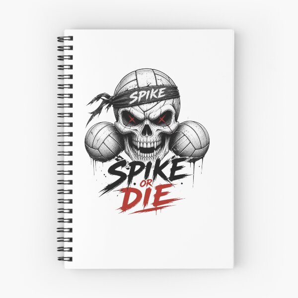 Item preview, Spike Or Die Volleyball Skull designed and sold by redblink store.
