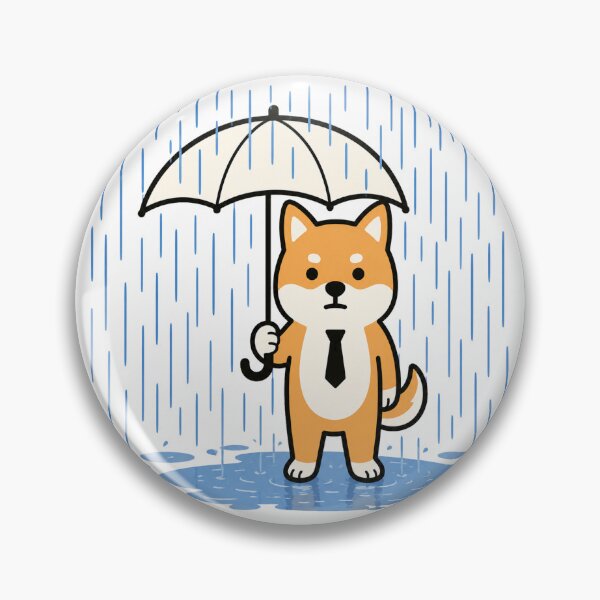 Item preview, Cute Shiba Inu in the Rain designed and sold by Tsukimoto.