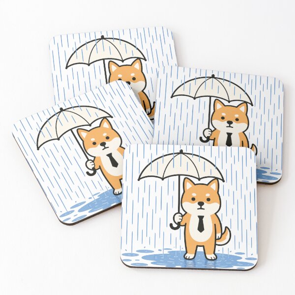 Item preview, Cute Shiba Inu in the Rain designed and sold by Tsukimoto.