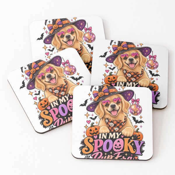 Item preview, In My Spooky Pup Era Golden Retriever Halloween Pink Witch Dog Shirt designed and sold by KnrNazimTHRE4DS.