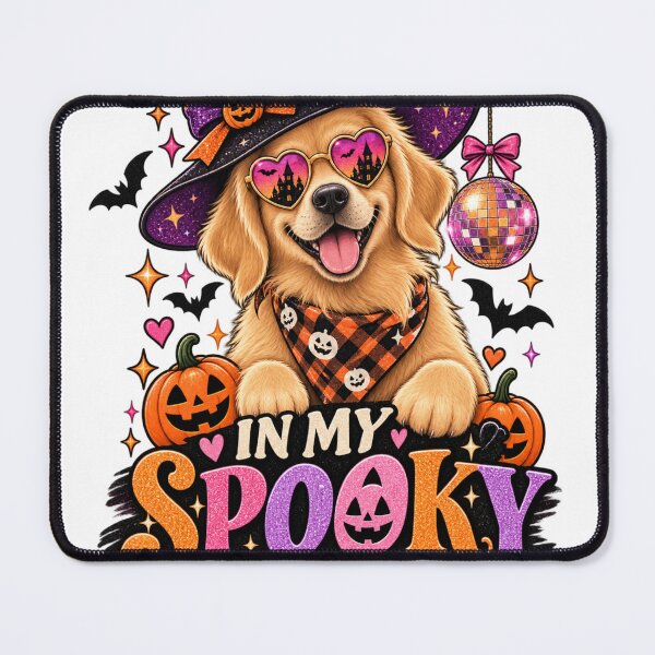 Item preview, In My Spooky Pup Era Golden Retriever Halloween Pink Witch Dog Shirt designed and sold by KnrNazimTHRE4DS.