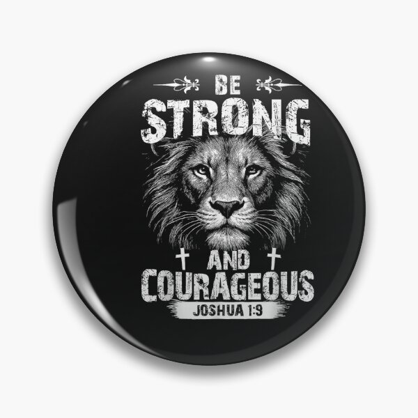 Item preview, Be Strong and Courageous Lion Joshua 1 9 Christian Art designed and sold by FrankIsabel.