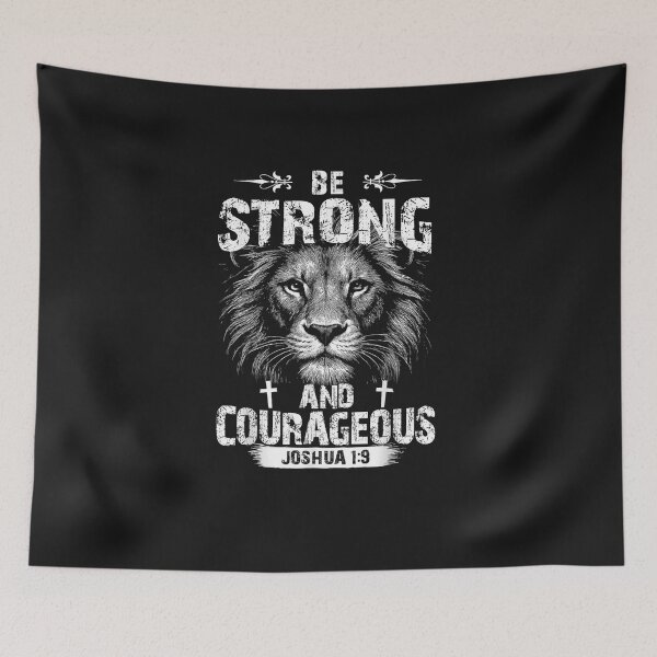 Item preview, Be Strong and Courageous Lion Joshua 1 9 Christian Art designed and sold by FrankIsabel.