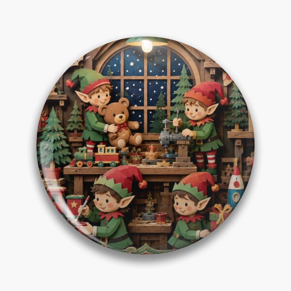 Item preview, Santa’s Toy Workshop Christmas Elves – Vintage Holiday Folk Art designed and sold by GSizzle1.