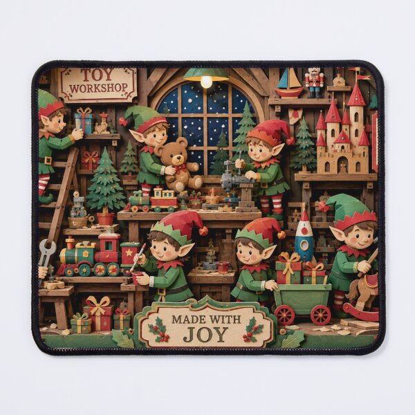 Item preview, Santa’s Toy Workshop Christmas Elves – Vintage Holiday Folk Art designed and sold by GSizzle1.