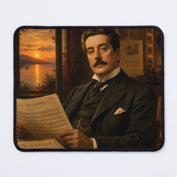 Item preview, Opera Master: Giacomo Puccini Vintage Oil Painting - Italian Romantic Drama designed and sold by DoReMiStudio.