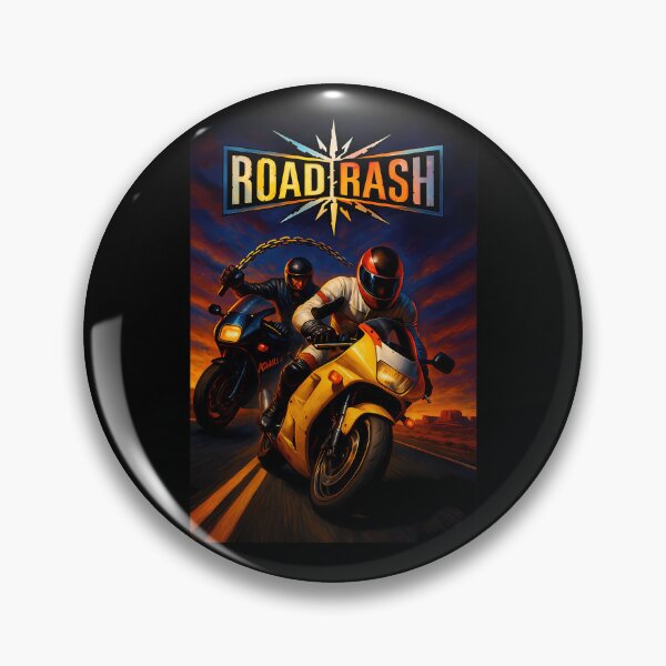 Item preview, Motorcyclists Racing with Chain Weapon at Sunset designed and sold by LoopsArtistry.