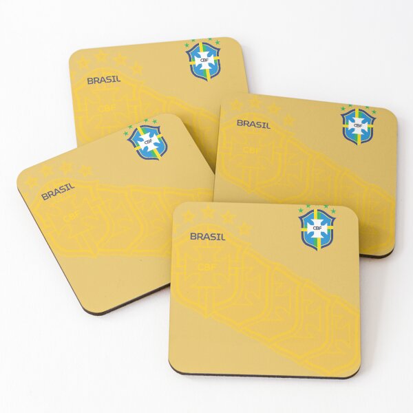 Item preview, Brazil Five Stars Football Badge Design, Golden Championship Tribute designed and sold by Three stacked penguins.