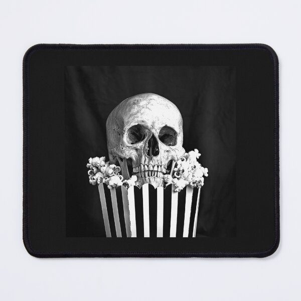 Item preview, Skull in Popcorn – Creepy Horror Movie Night Gothic Art designed and sold by inkoutninja.