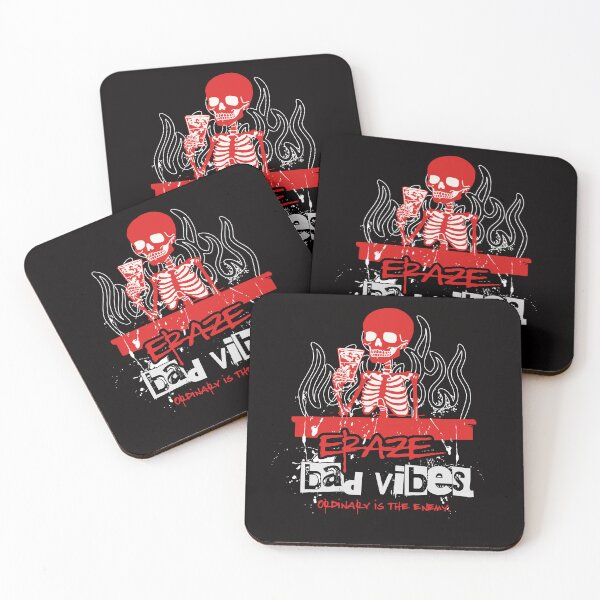 Item preview, Eraze Bad Vibes Skeleton – Grunge Streetwear Typography Design designed and sold by simple..shop.