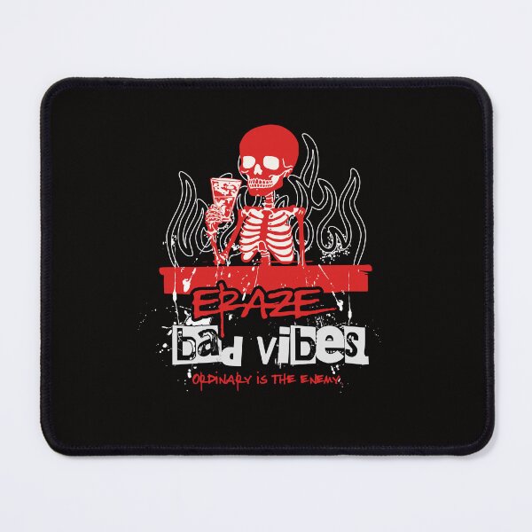 Item preview, Eraze Bad Vibes Skeleton – Grunge Streetwear Typography Design designed and sold by simple..shop.