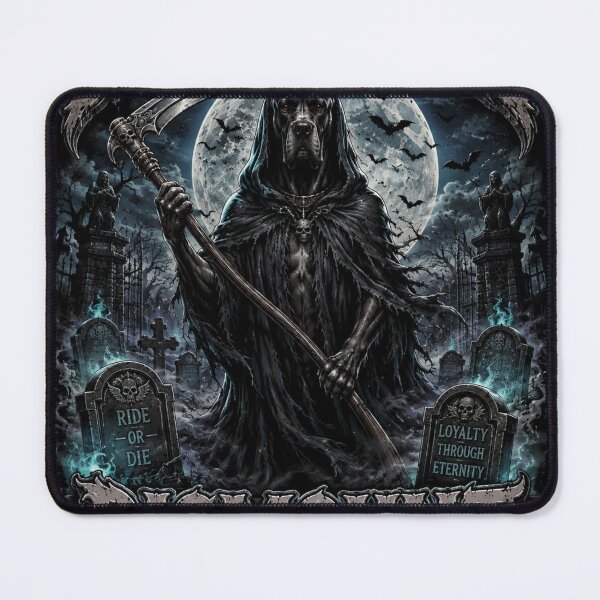 Item preview, Death Before Dismount Great Dane Grim Reaper Halloween Biker Dog Shirt designed and sold by KnrNazimTHRE4DS.