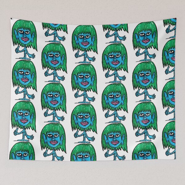 Item preview, Blue Thumbs Up Funny Edgy Blue Alien Character Art designed and sold by andymcdart.