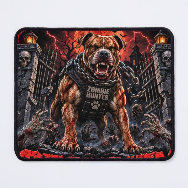 Item preview, Graveyard Security No Trespassing Pitbull Halloween Zombie Hunter Dog Shirt designed and sold by KnrNazimTHRE4DS.