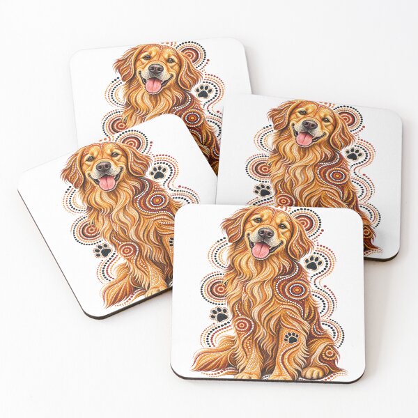 Item preview, golden retriever dot art designed and sold by ngangkangart.