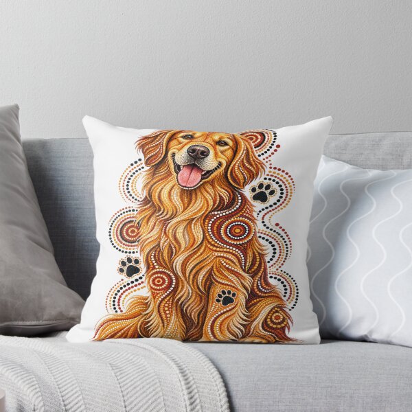 Aperçu de l'œuvre art pointilliste golden retriever créée et vendue par ngangkangart.