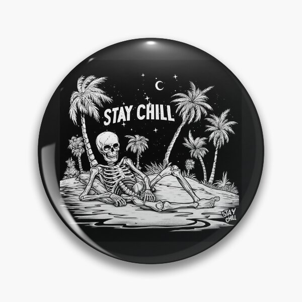 Item preview, Stay Chill Skeleton – Tropical Skull Beach Gothic Summer Art designed and sold by inkoutninja.