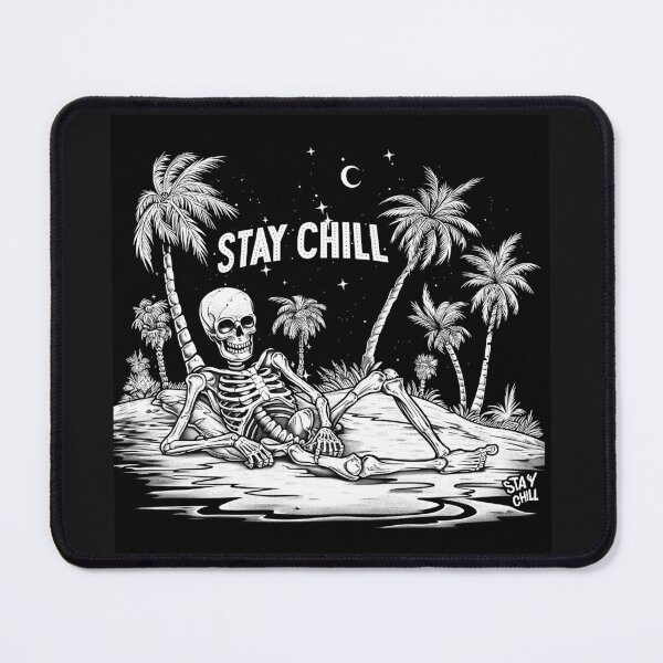 Item preview, Stay Chill Skeleton – Tropical Skull Beach Gothic Summer Art designed and sold by inkoutninja.