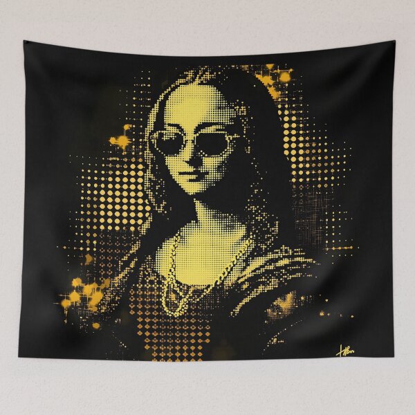 Item preview, Gangster Mona Lisa in Neon Noir designed and sold by ClubVacay.