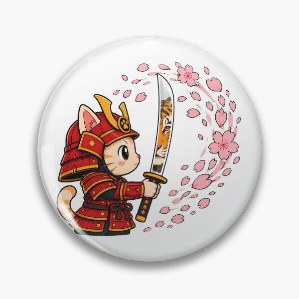 Item preview, Chibi Samurai Cat Tiger Katana Reflection designed and sold by chattsuede.