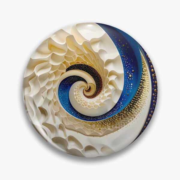 Item preview, Spiral Galaxy Shell Design in Blue and Gold designed and sold by Vicky Brago-Mitchell®.