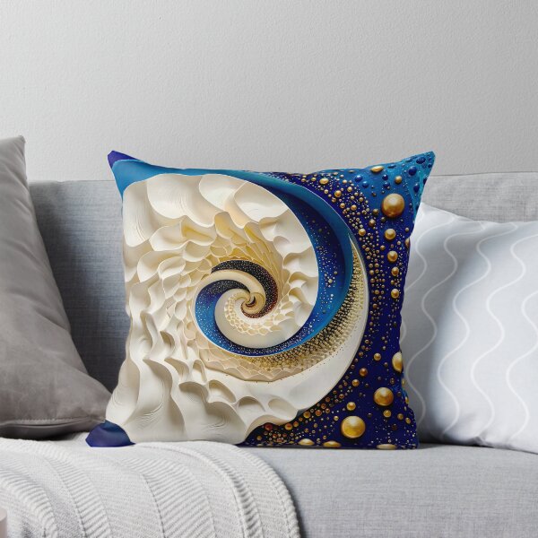 Item preview, Spiral Galaxy Shell Design in Blue and Gold designed and sold by Vicky Brago-Mitchell®.